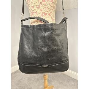 EUC Vintage COACH Black Leather Hobo Teal Green Insert No. H1373-F23293 CLEAN